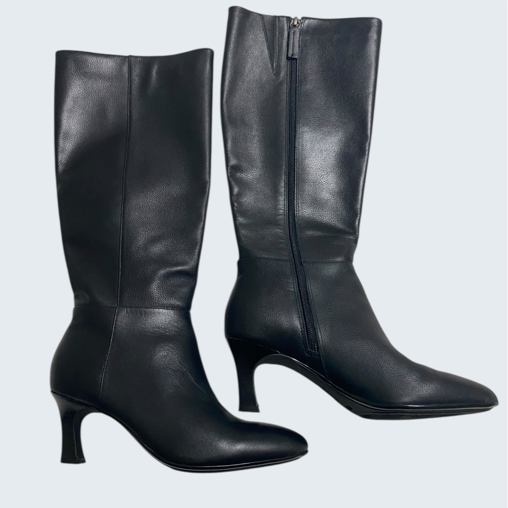 Sofft Boots Sonya Knee High Kitten Heel Pointed Toe Genuine Leather Black Size 8 - Picture 7 of 15